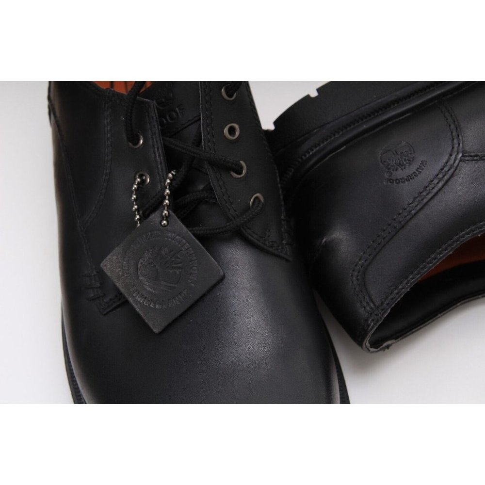 NWOB timberland montgomery shoes oxfords lace up black leather mens sz 10 W WIDE - Picture 7 of 12